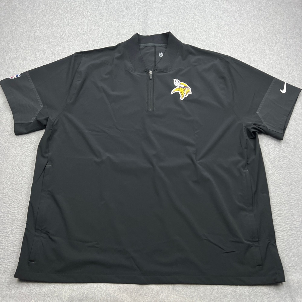 Minnesota Vikings Nike Sideline Coach Jacket Mens 3XL Black NFL 1/4 Zip Pullover